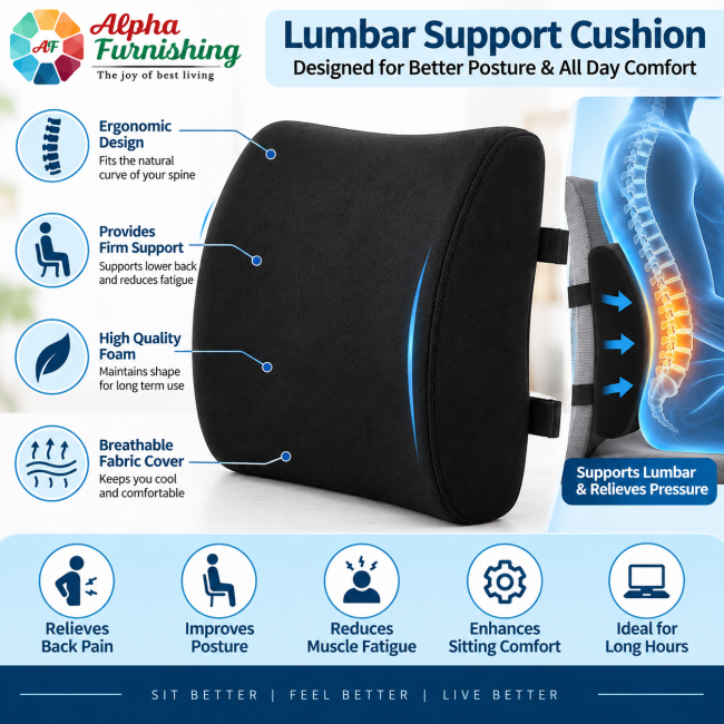 Sale Active Memory Foam Lumbar Support Pillow for Office Chair & Back Support Sale Active Memory Foam Lumbar Support Pillow for Office Chair & Back Support